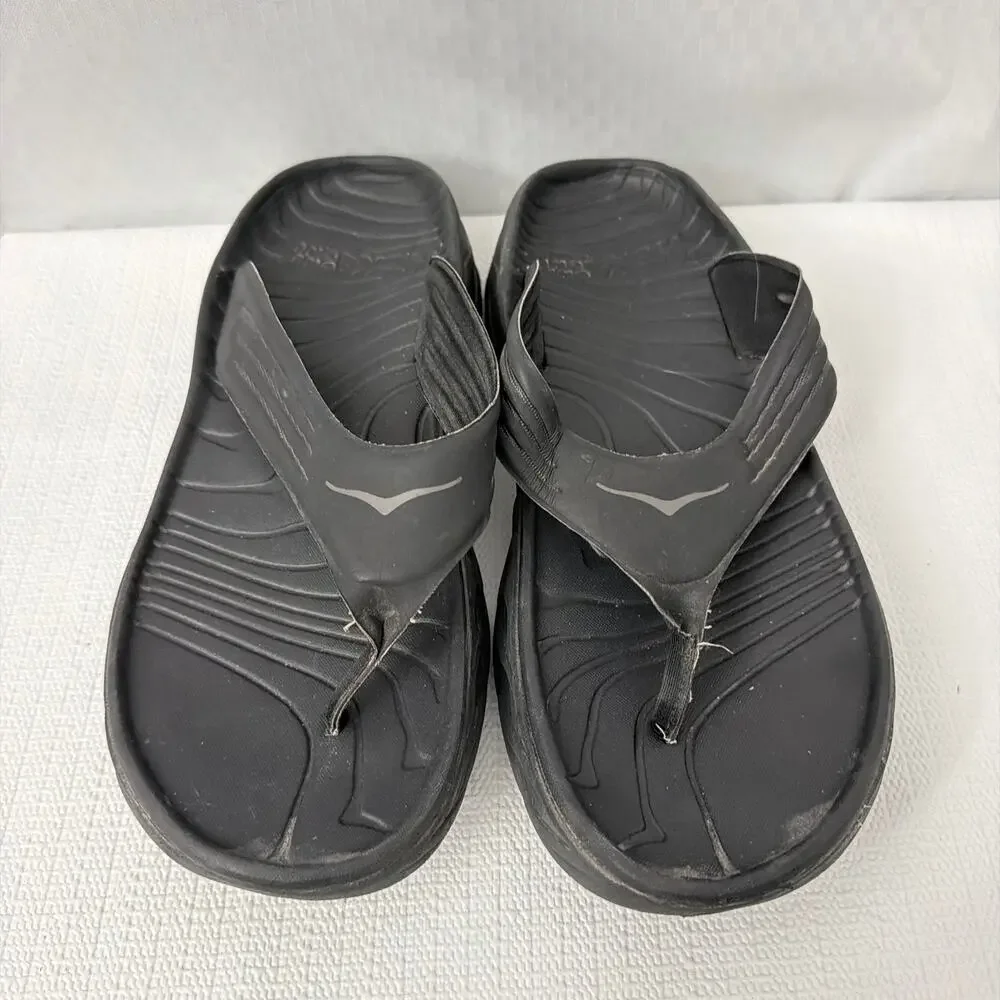 Hoka One One Flip Flop Recovery Sandals Black Mens Size 11 Comfort